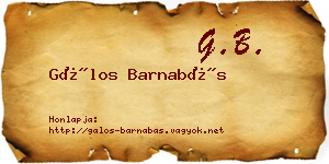 Gálos Barnabás névjegykártya