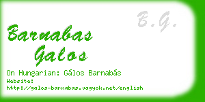 barnabas galos business card