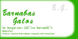 barnabas galos business card